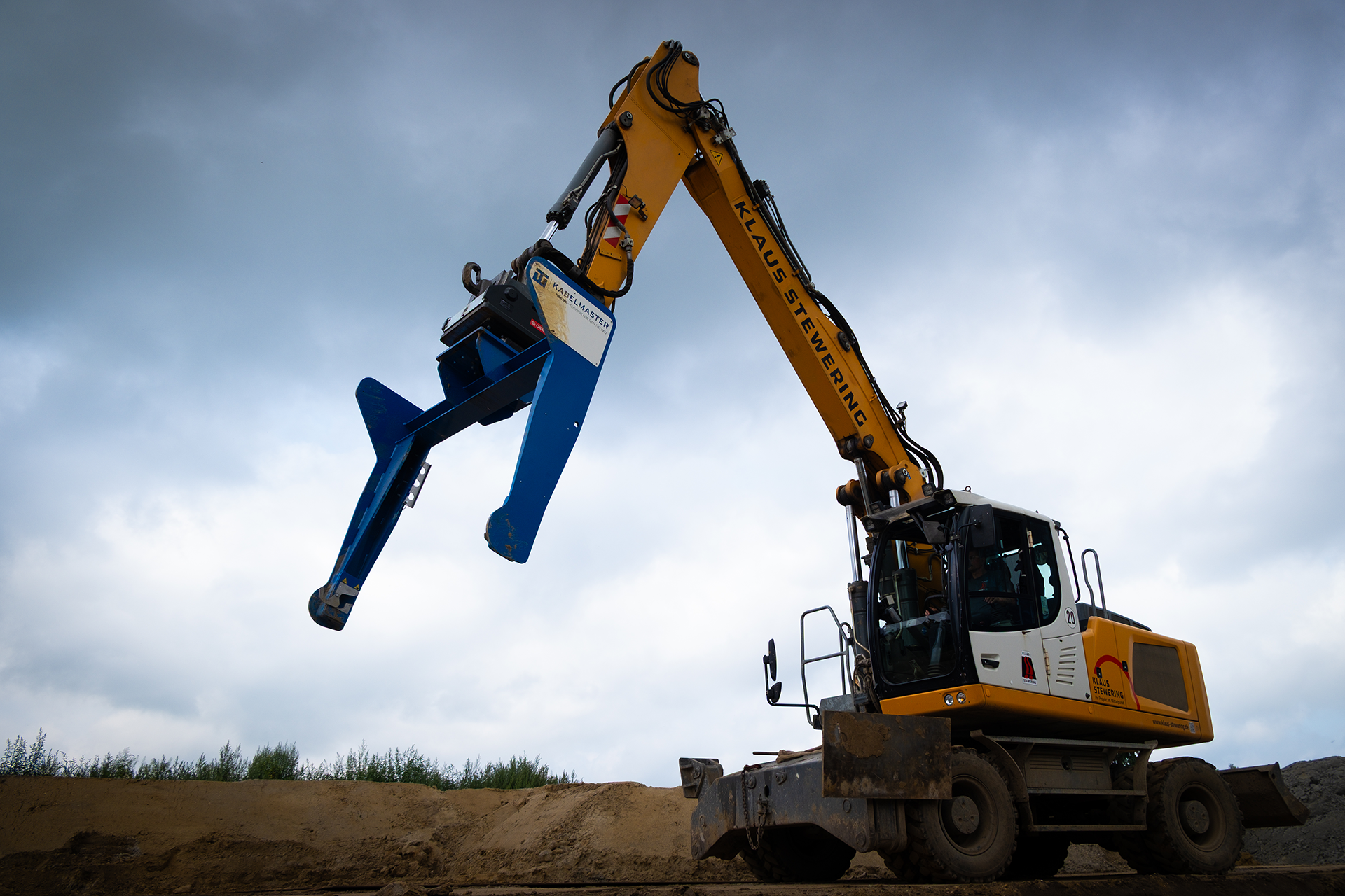 Leerer Tibatek Kabelmaster am Klaus-Steuering-Bagger